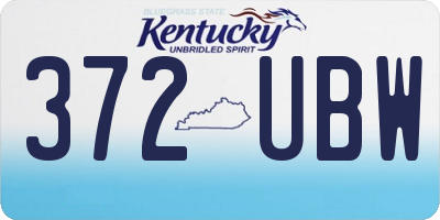 KY license plate 372UBW