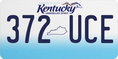 KY license plate 372UCE