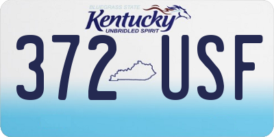 KY license plate 372USF