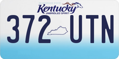 KY license plate 372UTN