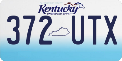 KY license plate 372UTX