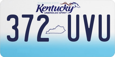 KY license plate 372UVU