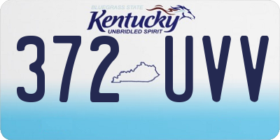 KY license plate 372UVV
