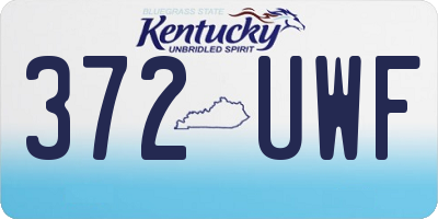 KY license plate 372UWF