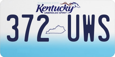 KY license plate 372UWS