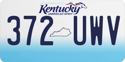 KY license plate 372UWV