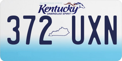 KY license plate 372UXN