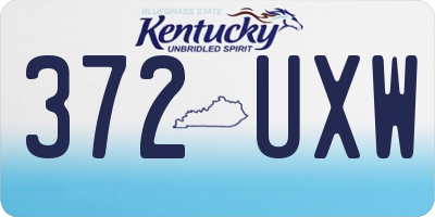 KY license plate 372UXW