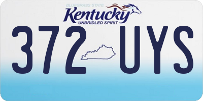 KY license plate 372UYS