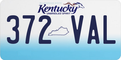 KY license plate 372VAL