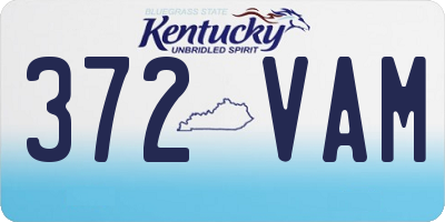 KY license plate 372VAM