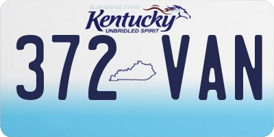 KY license plate 372VAN