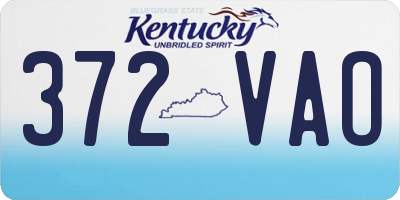 KY license plate 372VAO