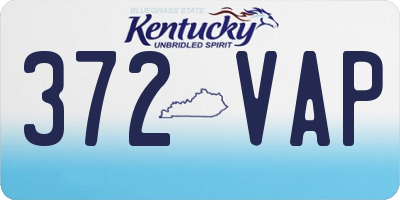 KY license plate 372VAP