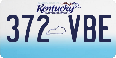 KY license plate 372VBE