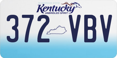 KY license plate 372VBV