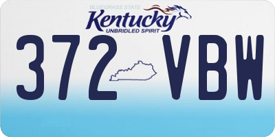 KY license plate 372VBW