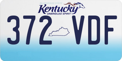 KY license plate 372VDF