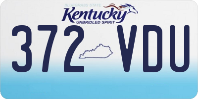 KY license plate 372VDU