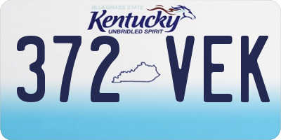 KY license plate 372VEK
