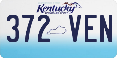 KY license plate 372VEN