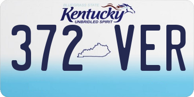 KY license plate 372VER