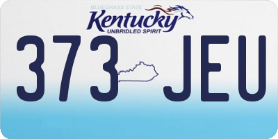 KY license plate 373JEU