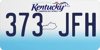 KY license plate 373JFH