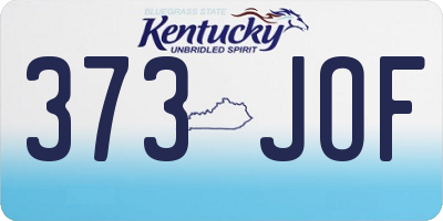 KY license plate 373JOF