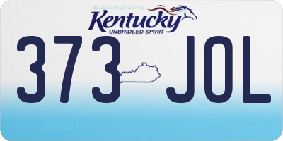 KY license plate 373JOL