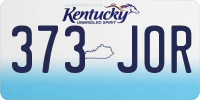 KY license plate 373JOR