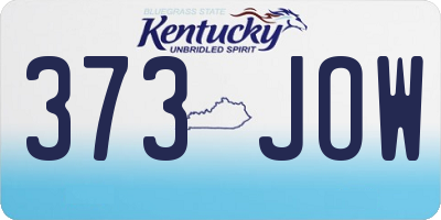 KY license plate 373JOW