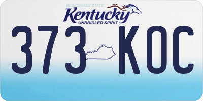 KY license plate 373KOC