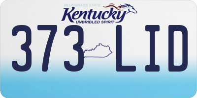KY license plate 373LID