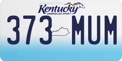 KY license plate 373MUM