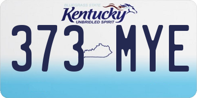 KY license plate 373MYE