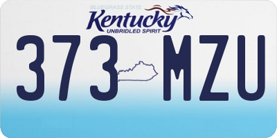 KY license plate 373MZU