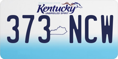 KY license plate 373NCW