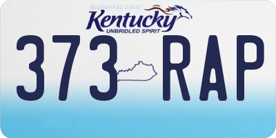 KY license plate 373RAP