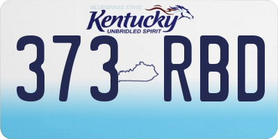 KY license plate 373RBD