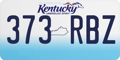 KY license plate 373RBZ
