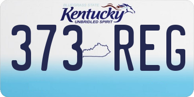 KY license plate 373REG