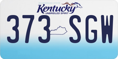 KY license plate 373SGW