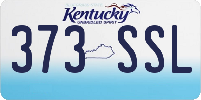 KY license plate 373SSL