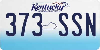 KY license plate 373SSN