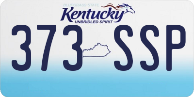 KY license plate 373SSP
