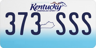 KY license plate 373SSS