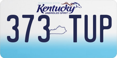 KY license plate 373TUP