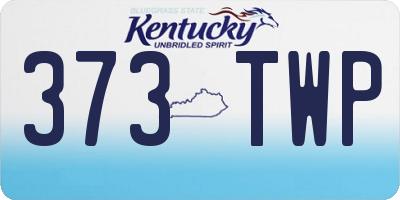 KY license plate 373TWP