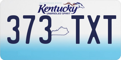 KY license plate 373TXT